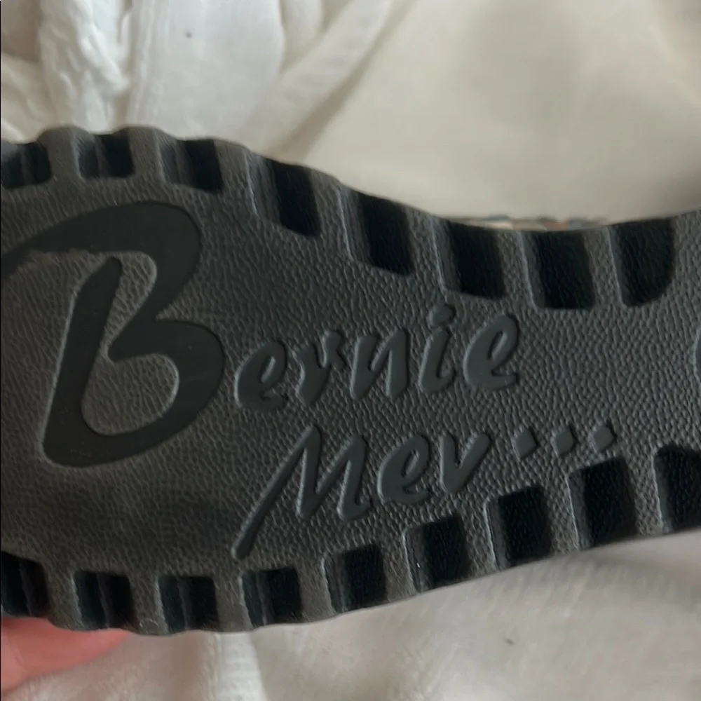bernie mev. Blue and Brown Woven Wedges